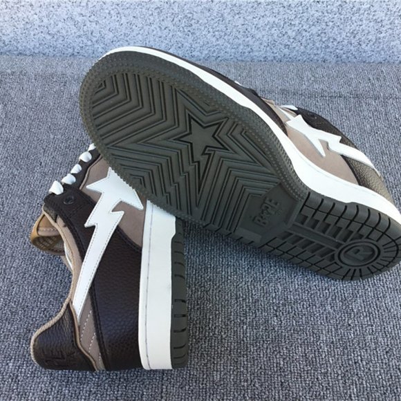 A Bathing Ape Bape SK8 Sta Brown Ivory Sneakers - Picture 9 of 10
